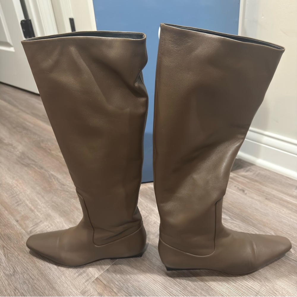 STAUD Wally Flat Truffle Leather Tall Boots - Picture 9 of 16